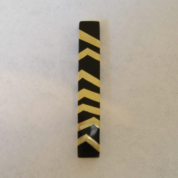 Black Resin Gold Pendant Slide Contemporary Handcrafted Necklace Artist Signed - Picture 2 of 7